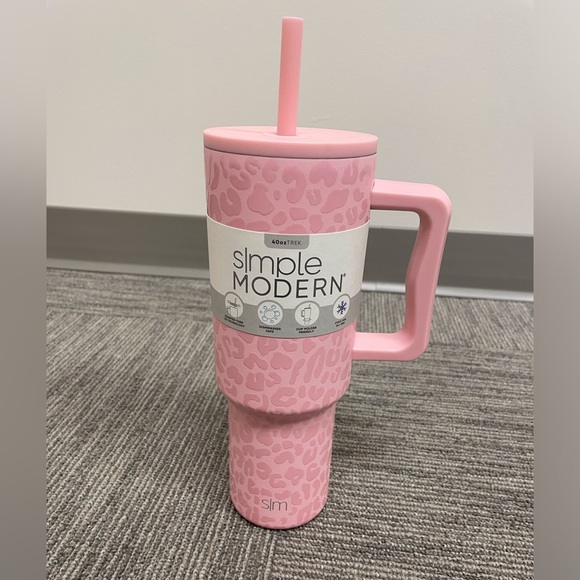 simple modern Other - Simple Modern Trek 40oz Stainless Steel Leopard Lidded Tumbler Pink